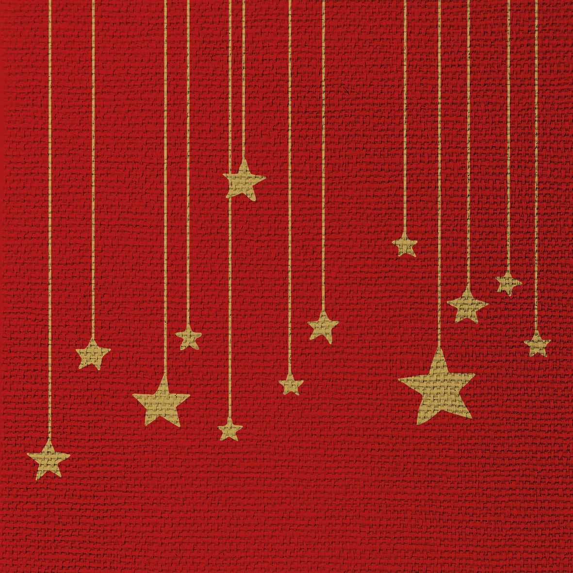 Guardanapo vermelho Estrelas sobre tela 33x33 emb