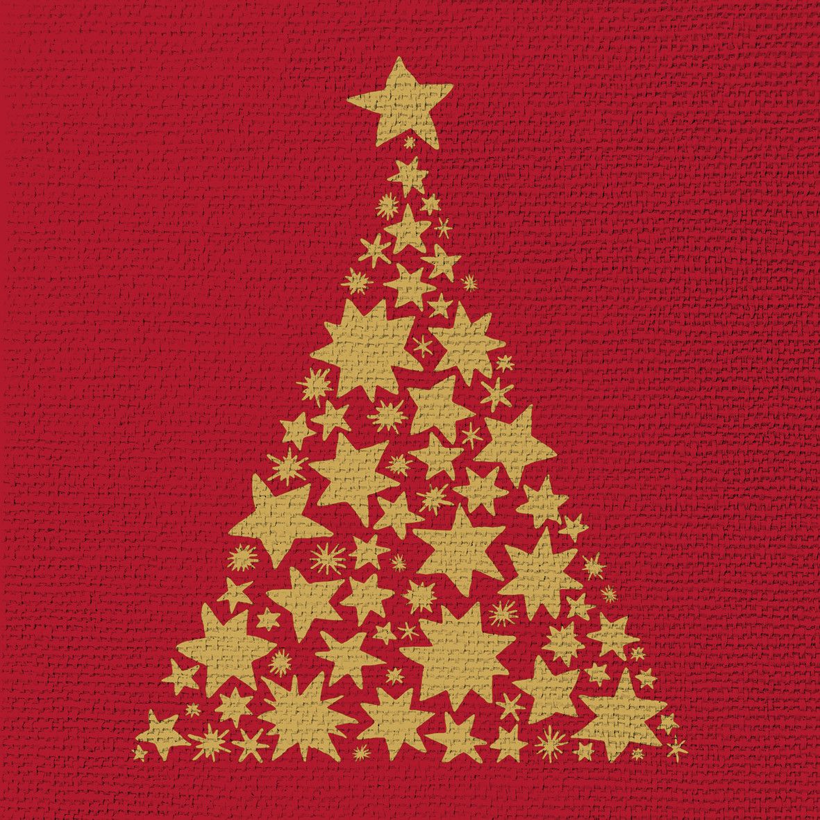 Guardanapo vermelho de árvore sobre tela 33x33 emb