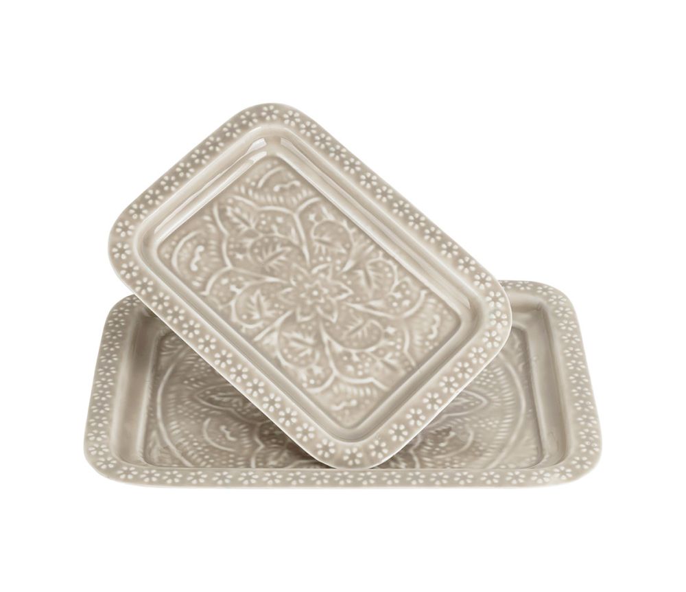 BANDEJA ARABISE GREGE FERRO 34X24CM