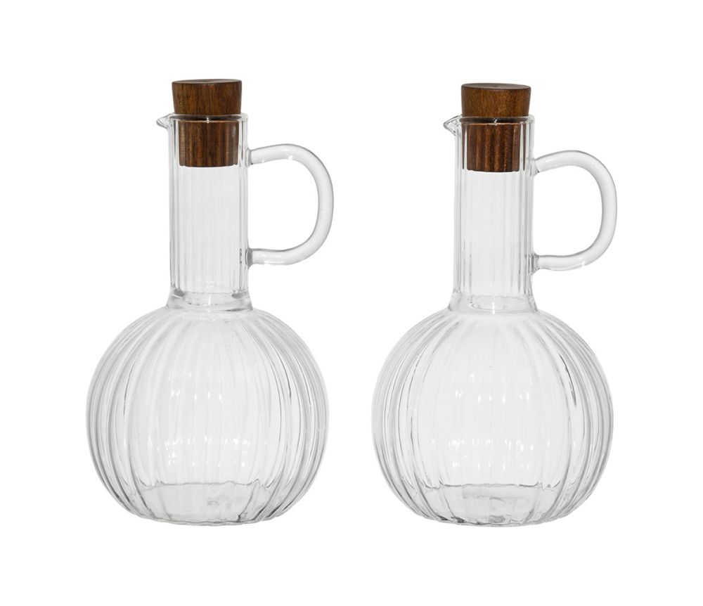 CONJ. AZEITE E VINAGRE COM BANDEJA 35CL - 21X9X20CM