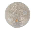 Bola de decoração em forma de floco de neve prateada com LED piscante, 18 cm de diâmetro.