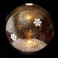 Bola de decoração em forma de floco de neve prateada com LED piscante, 18 cm de diâmetro.