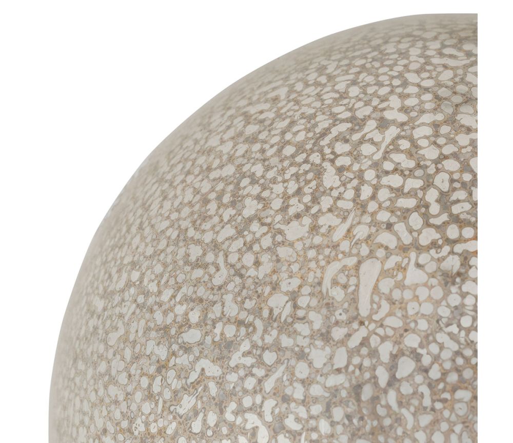Bola de decoração em forma de floco de neve prateada com LED piscante, 18 cm de diâmetro.