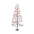 635-Árvore de Natal Decorativa com Luzes LED (Vermelho e Marrom) - Altura 150 cm