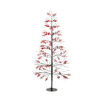 635-Árvore de Natal Decorativa com Luzes LED (Vermelho e Marrom) - Altura 150 cm