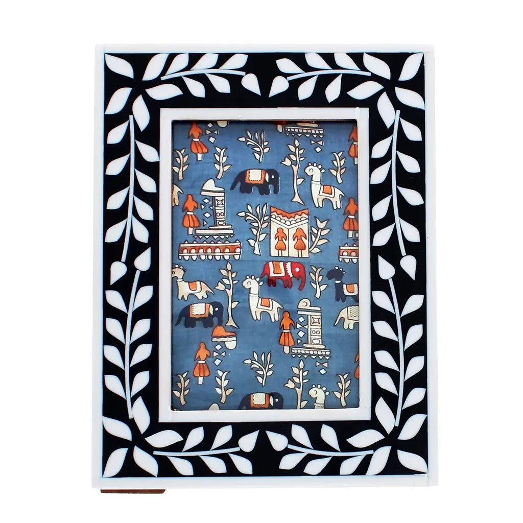Moldura de resina (3,5" X 5,5") - Azul-marinho