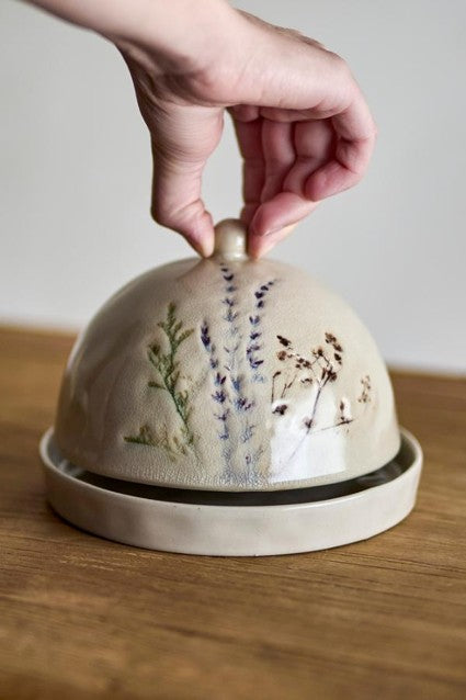 CAIXA DE MANTEIGA BEA NATURAL GRÉS 15 X H10 CM