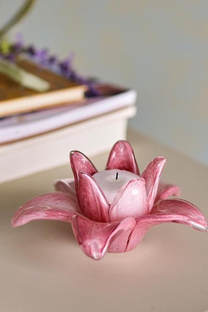 WREN DECO, ROSA VIDRO 14.5 X H 6.5 CM