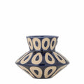 VASO BASHIR AZUL GRES 16 X H12 CM