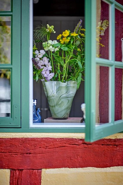 VASO VIDRO VERDE 23 X H 24 CM