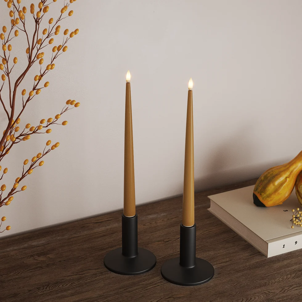 VELA LED CURRY SHINY DINNER CANDLE D 2.2 X 28 CM -2 UN
