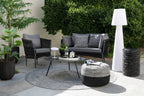 Puf Miami Poly Line Preto/Branco