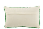 Almofada Bonjour em algodão tufado verde/branco