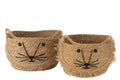 Natural/Black Wicker Basket for Kittens G