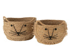 Natural/Black Wicker Basket for Kittens G