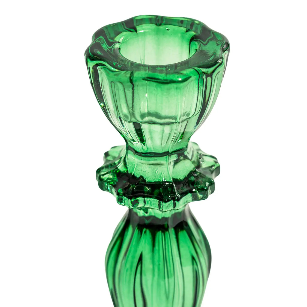 PORTA-VELAS CLASSICO VIDRO VERDE ESCURO
