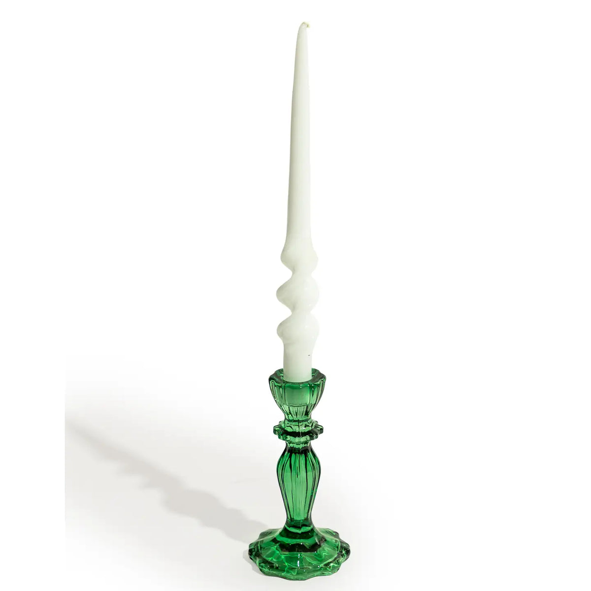 PORTA-VELAS CLASSICO VIDRO VERDE ESCURO