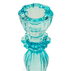 PORTA VELAS DE VIDRO CLASSICO AZUL CLARO