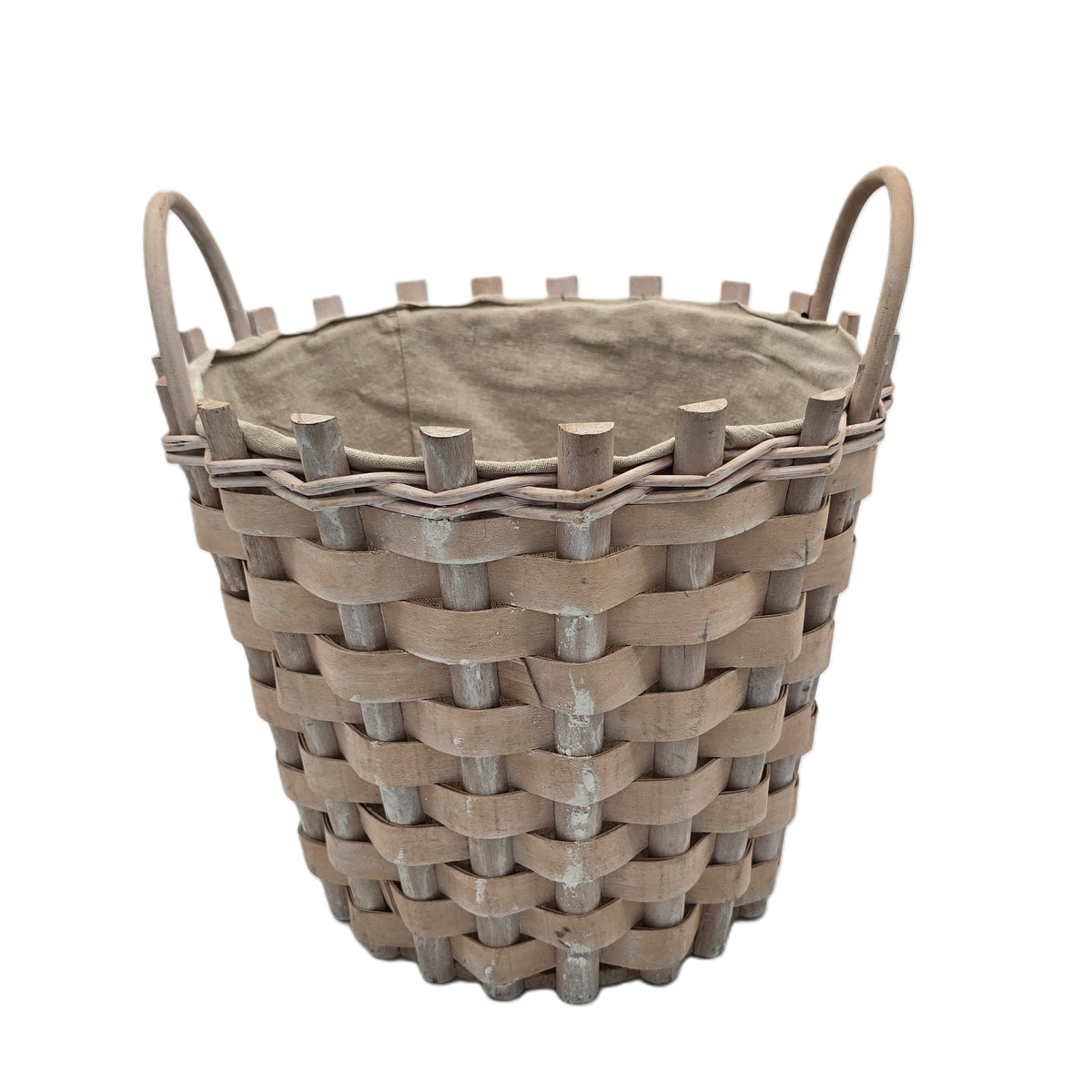 Cesta de madeira artesanal