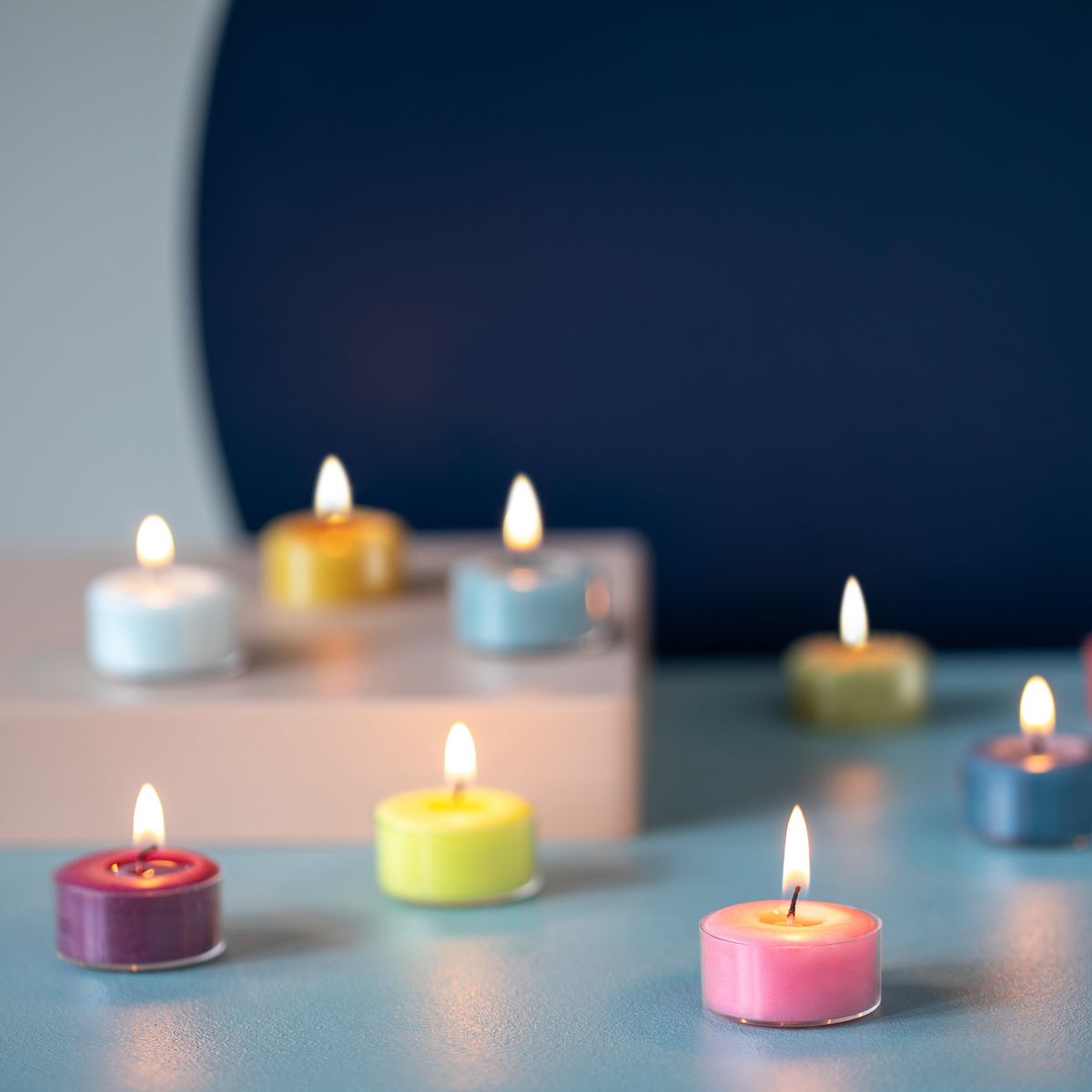 VELA TEALIGHT SYDNEY COLORIDAS CONJ C/9