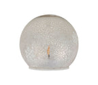 Bola de decoração LED piscante prateada em forma de floco de neve, 12 cm de diâmetro.
