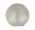 Bola de floco de neve prateada com decoração LED piscante, 15 cm de diâmetro.
