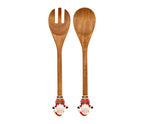 Talheres para salada x2 Santa Natural + Vermelho 35cm