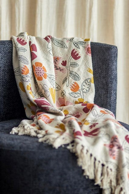 THROW BLANKET MULTI-COLORED COTTON L 1.60XW130CM