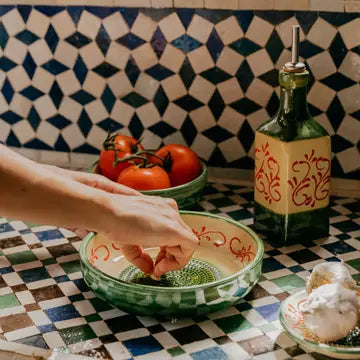 Prato ralador de alho em cerâmica - Grande vintage - Alhambra