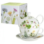 Conjunto Tea for One “Wild Flowers” com bule, xícara e pires Bella Vita