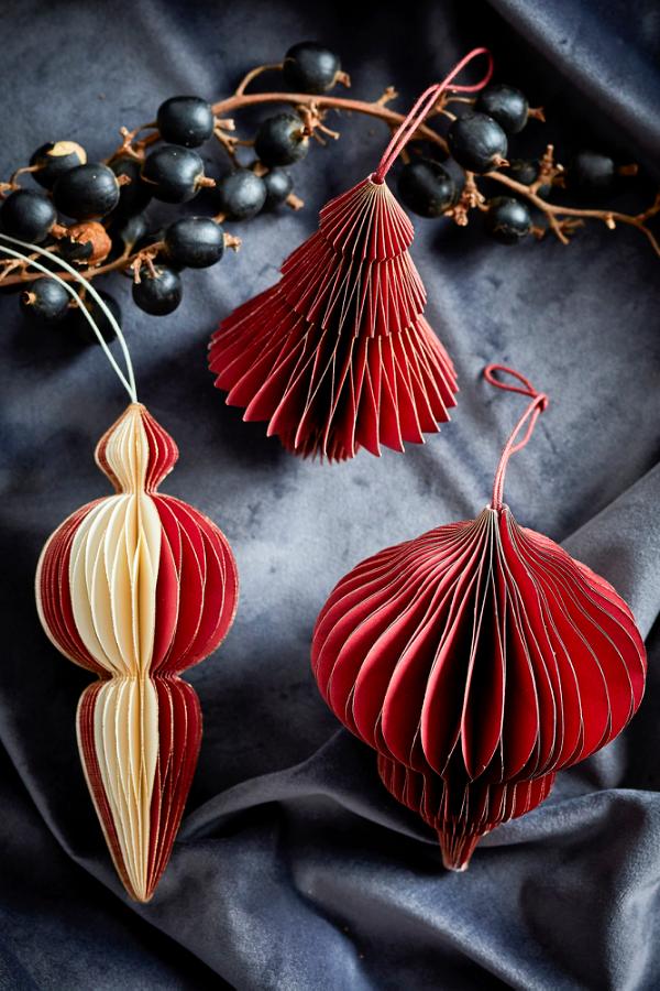 Ornamento Tinkle, Vermelho, FSCMix, Papel® conj de 3