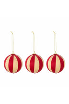 Ornamento Wynn, vermelho, poliéster D8 cm, Conjunto de 3