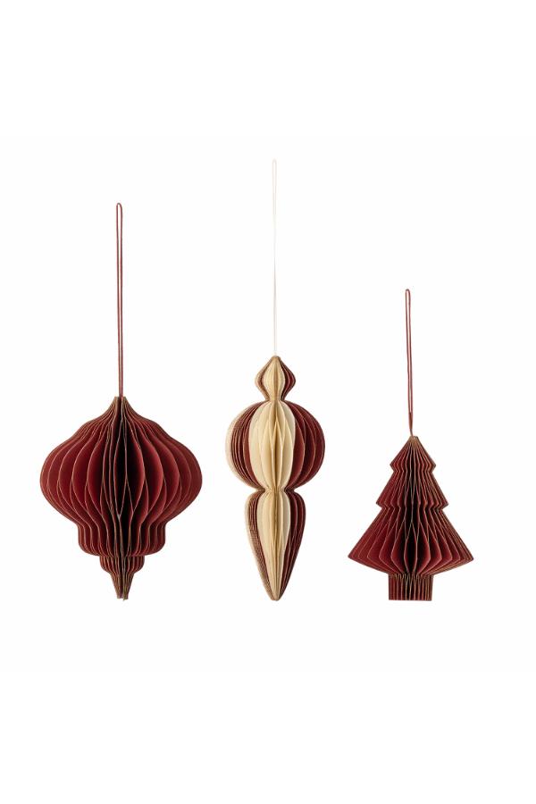 Ornamento Tinkle, Vermelho, FSCMix, Papel® conj de 3