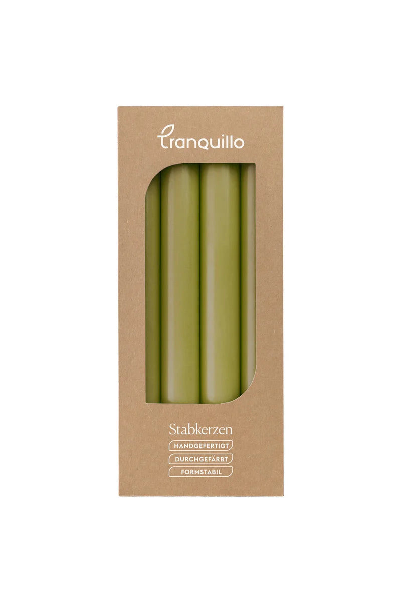Velas Velas Taper GLUMI verde Conjunto de 4- 2,20 x 2,20 x 20,00 cm