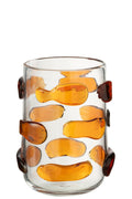 Vaso Pebbles em vidro âmbar/transparente S