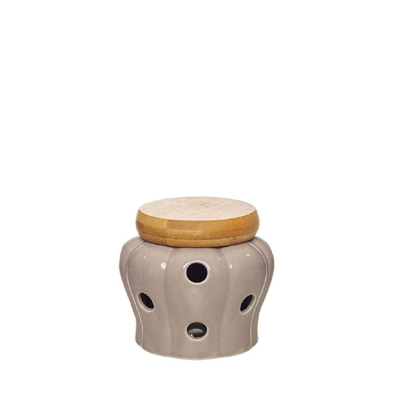 Caixa p/ alhos porcelana e bambu