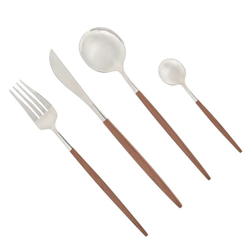 Conjunto completo de faqueiro com 24 peças em aço