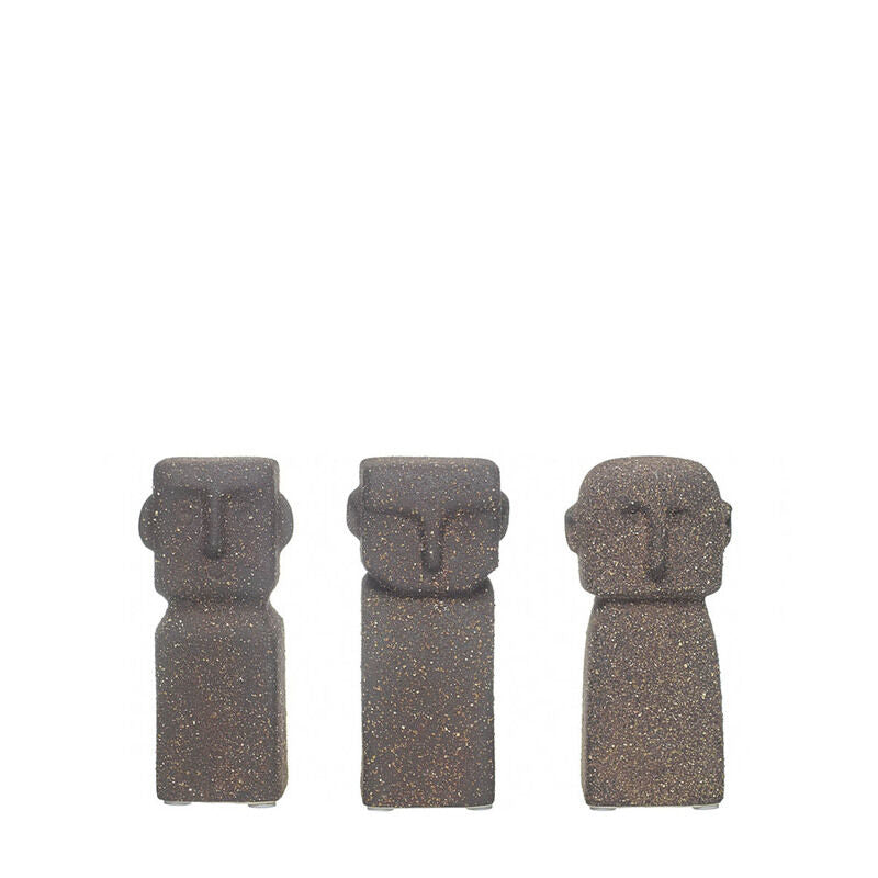 Cjto 3 Bustos Inca Cerâmica-Antique Rust