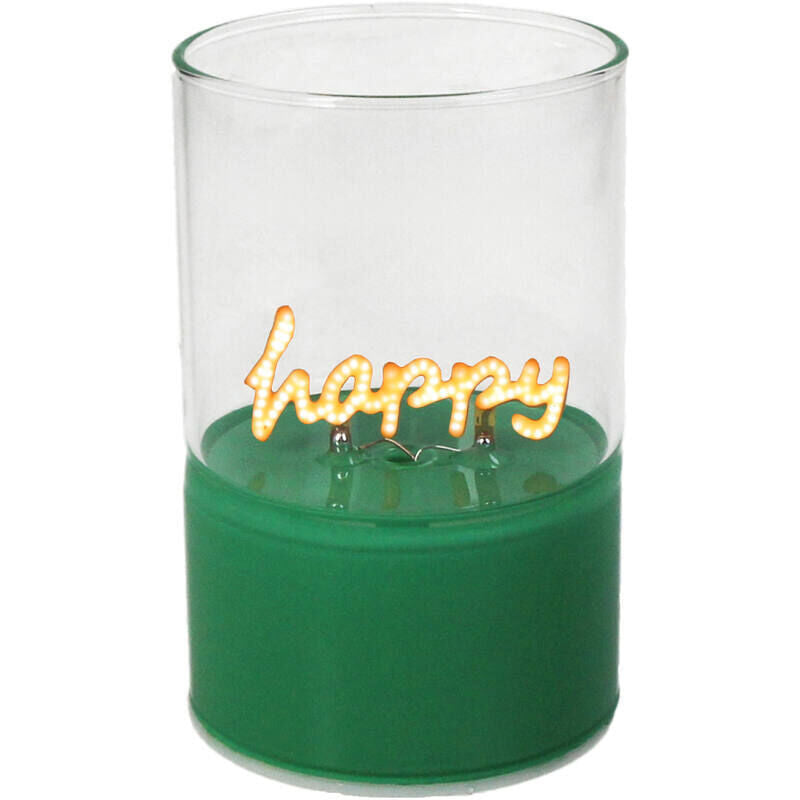 ENFEITE DE LED HAPPY 7X7X10 CM