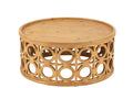 Mesa de centro esculpida em abeto/MDF natural