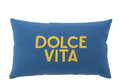 Almofada Dolce Vita em algodão azul/amarelo