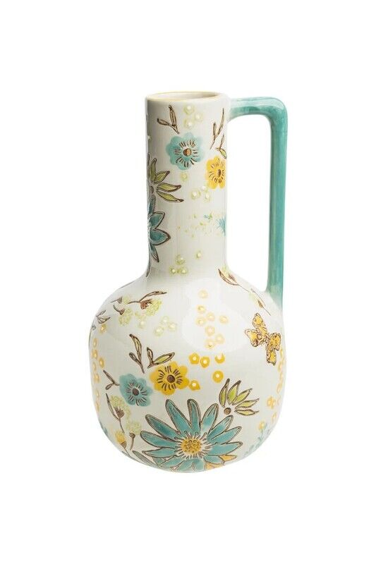 Vaso  PORCELANA PNTAD A MÃO  CHALÉ 14 x 14 x 26,5 cm Cap: 1.500 ml