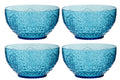 Caixa com 4 vasilha  de plástico azul c/4