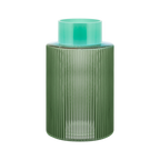 Vaso de Vidro com Sulco, Verde