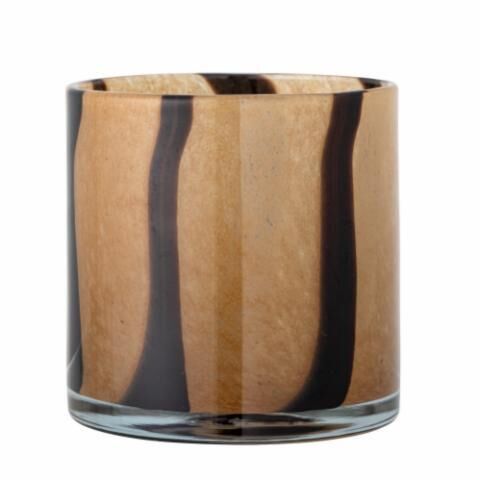 CASTIÇAL VOTIVA LIBERY CASTANHO VIDRO 15 X H 16 CM