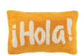 Almofada Hello em algodão tufado laranja/branco