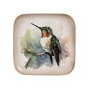 BANDEJA HUMMINGB OISEAU MULTICOLORIDO 16X16CM FERRO