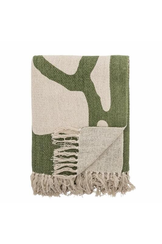 Manta Dalmine, Verde, Algodão Reciclado  C160 x L130 cm