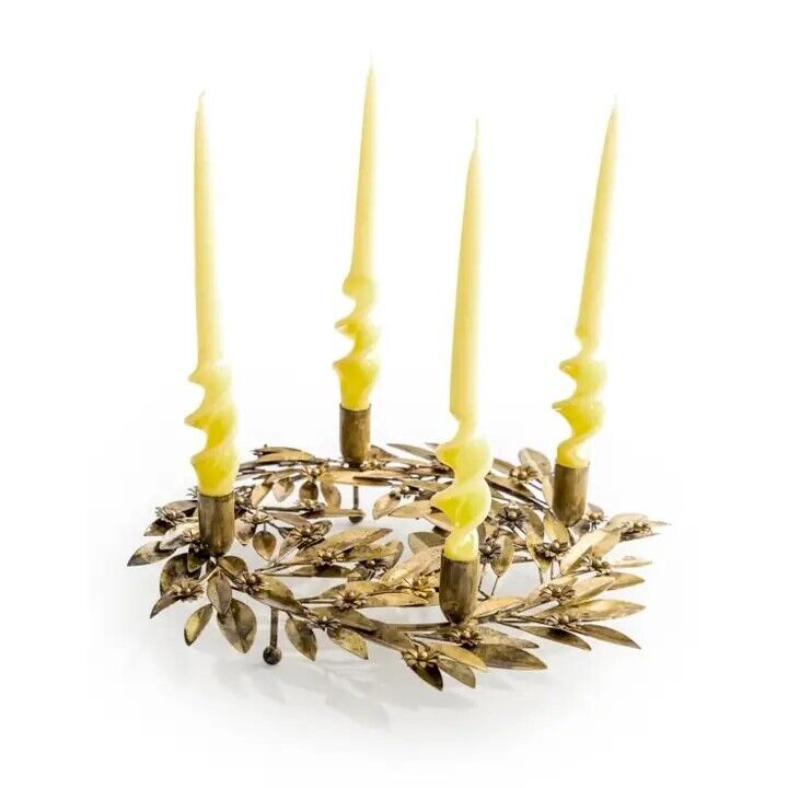 Suporte de Velas Grinalda Antigo Ouro