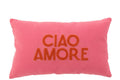 Almofada Ciao Amore em algodão rosa/laranja